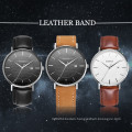 hot sale design customized logo watch 316L Stainless Steel case watches mesh band genuine leather straps men wrist watches